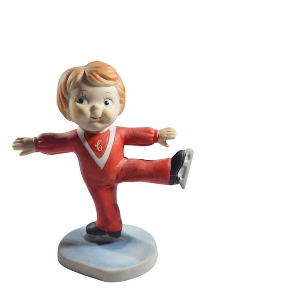 Campbell Kids Souper Skater Figurines By Roman 80s Handpainted Ice Skating - Picture 2 of 6